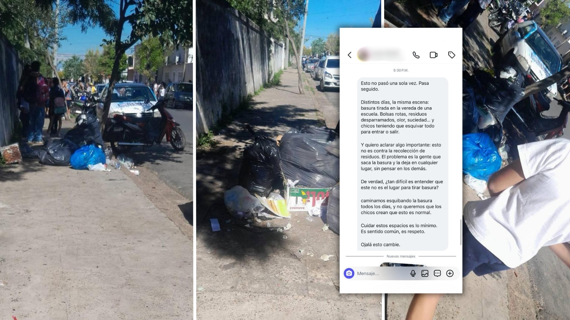 Solicitud de vecino N° 90: preocupación de padres por la presencia constante de basura frente a una escuela