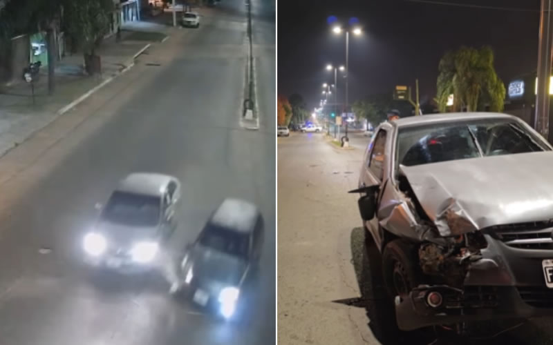 Violento choque en avenida San Lorenzo: un auto quedó destruido tras una maniobra prohibida