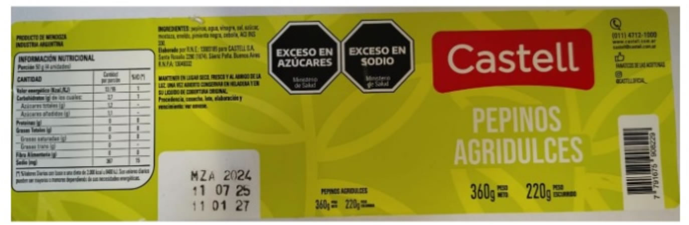 Bromatología alertó por el retiro preventivo de pepinos agridulces y piden no consumirlos