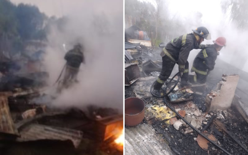 Incendio consumió por completo una vivienda en barrio Nueva Esperanza