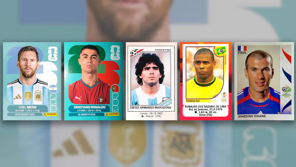 El paso del tiempo de las estrellas del fútbol en los álbumes de los Mundiales