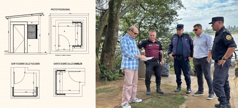 Comenzaron a construir garitas de seguridad en una zona de la Costanera