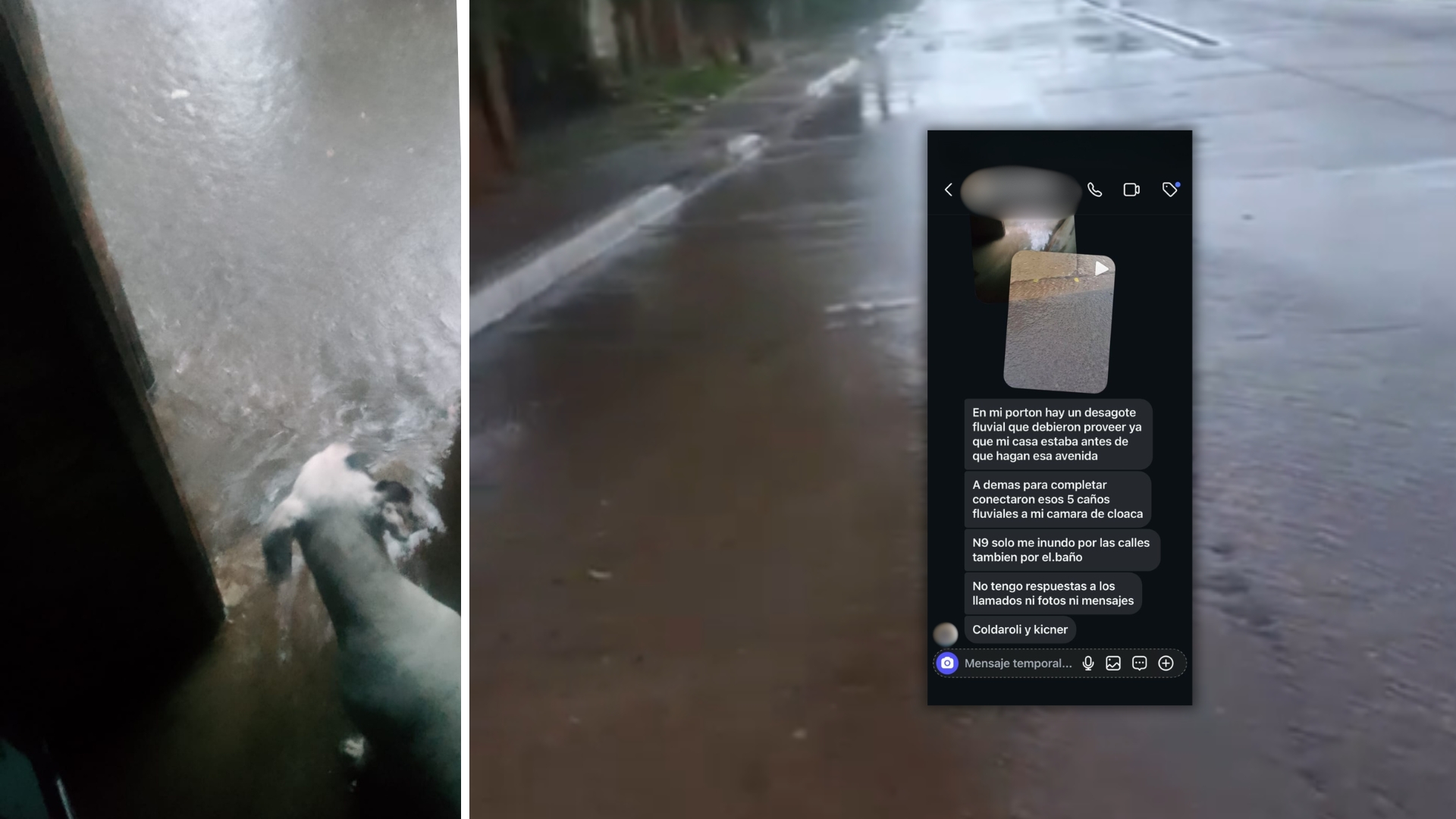 Solicitud de vecino N° 95: desbordes pluviales y cloacales en la Avenida Kirchner