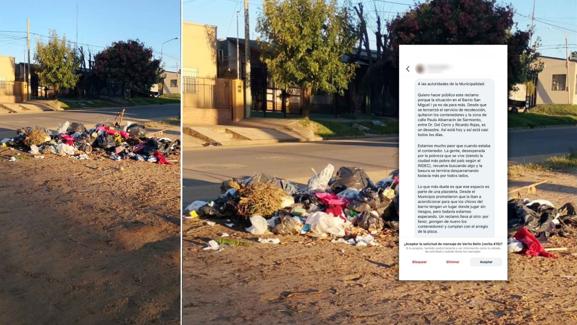 Solicitud de vecino N° 102: entre basura desparramada y una plazoleta deteriorada, vecinos de San Miguel I piden soluciones
