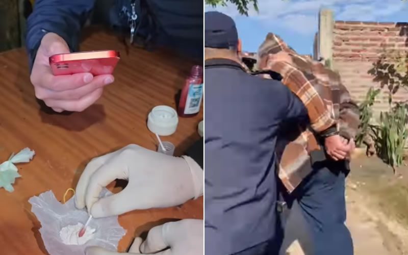 Buscaban elementos robados y terminaron secuestrando un centenar de envoltorios y piedras de cocaína