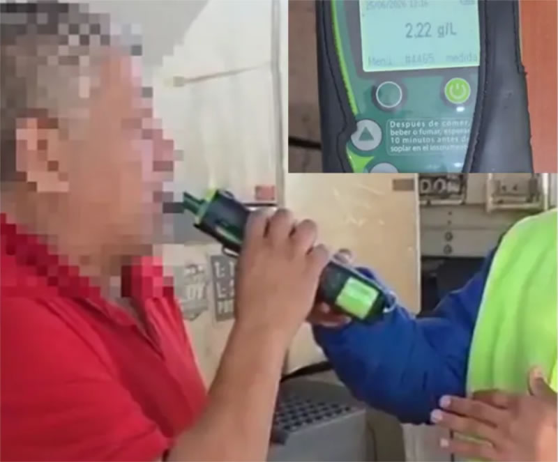 Gualeguaychú: un chofer profesional fue desafectado por la CNRT tras registrar 2,22 g/L de alcohol en sangre