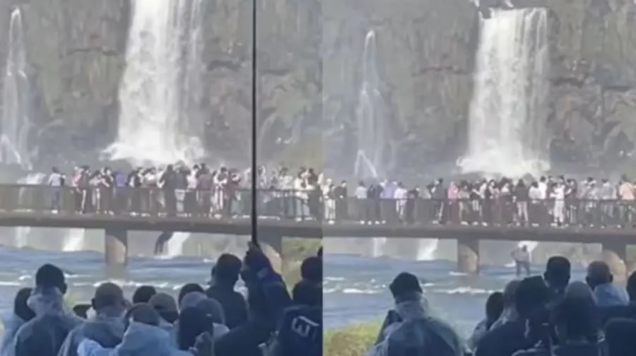 Un turista se arrojó al agua para recuperar su celular en las Cataratas del Iguazú