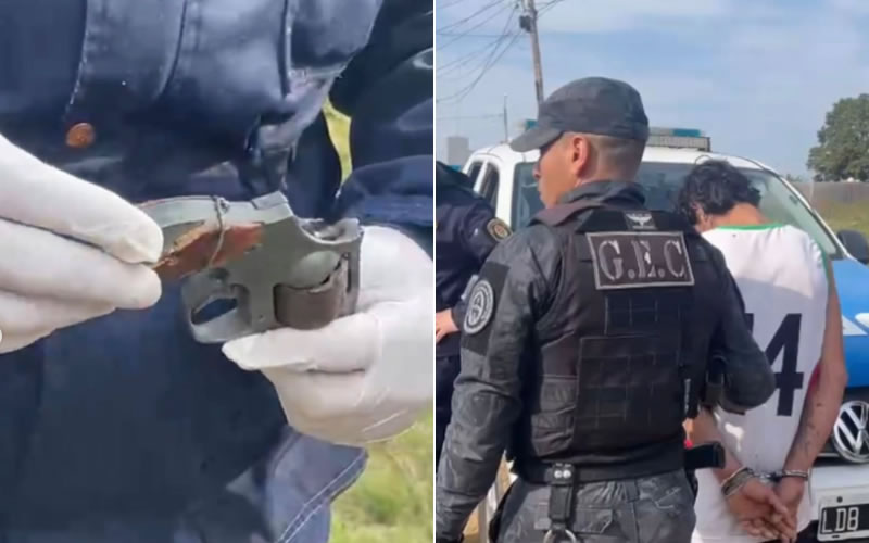 Detuvieron a un joven de 22 años que caminaba por la vía pública con un arma de fuego