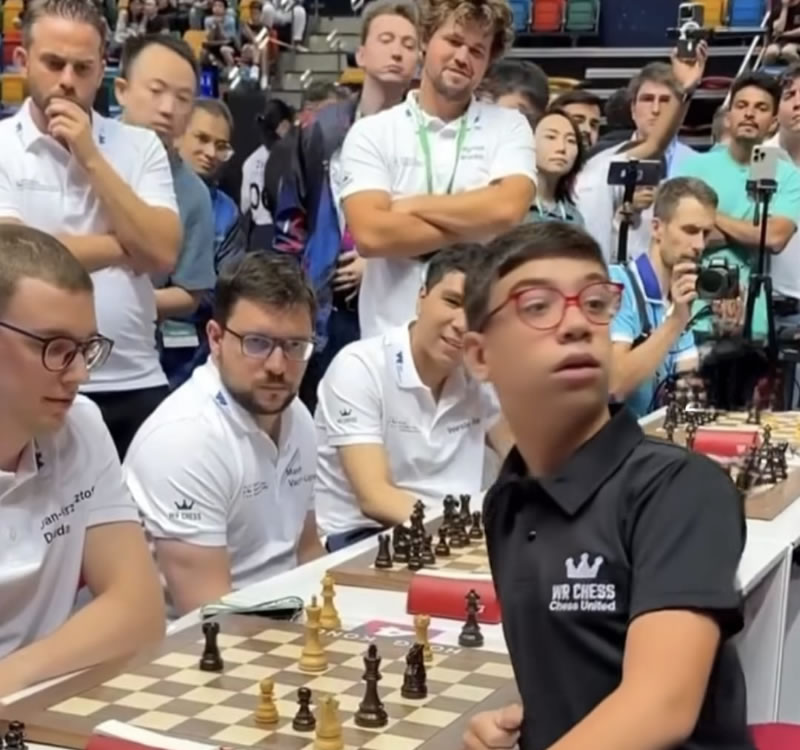 Faustino Oro le ganó al Gran Maestro de Ajedrez polaco Jan-Krzysztof Duda
