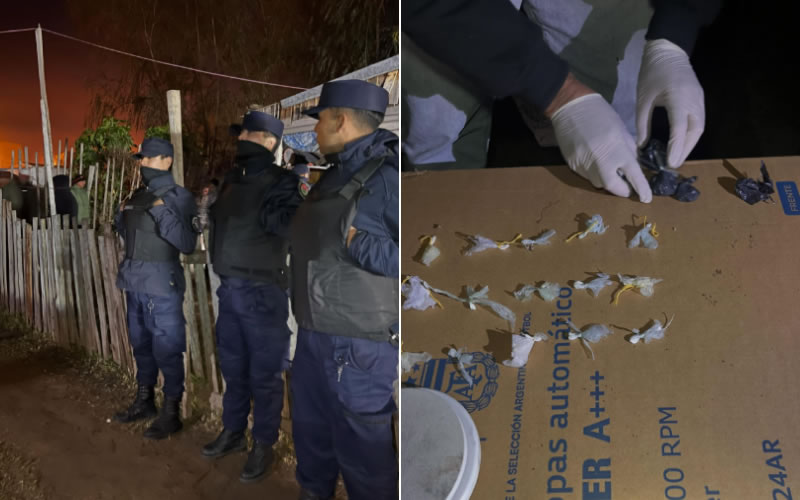 Allanaban por el robo de una moto y encontraron cocaína y marihuana listas para la venta