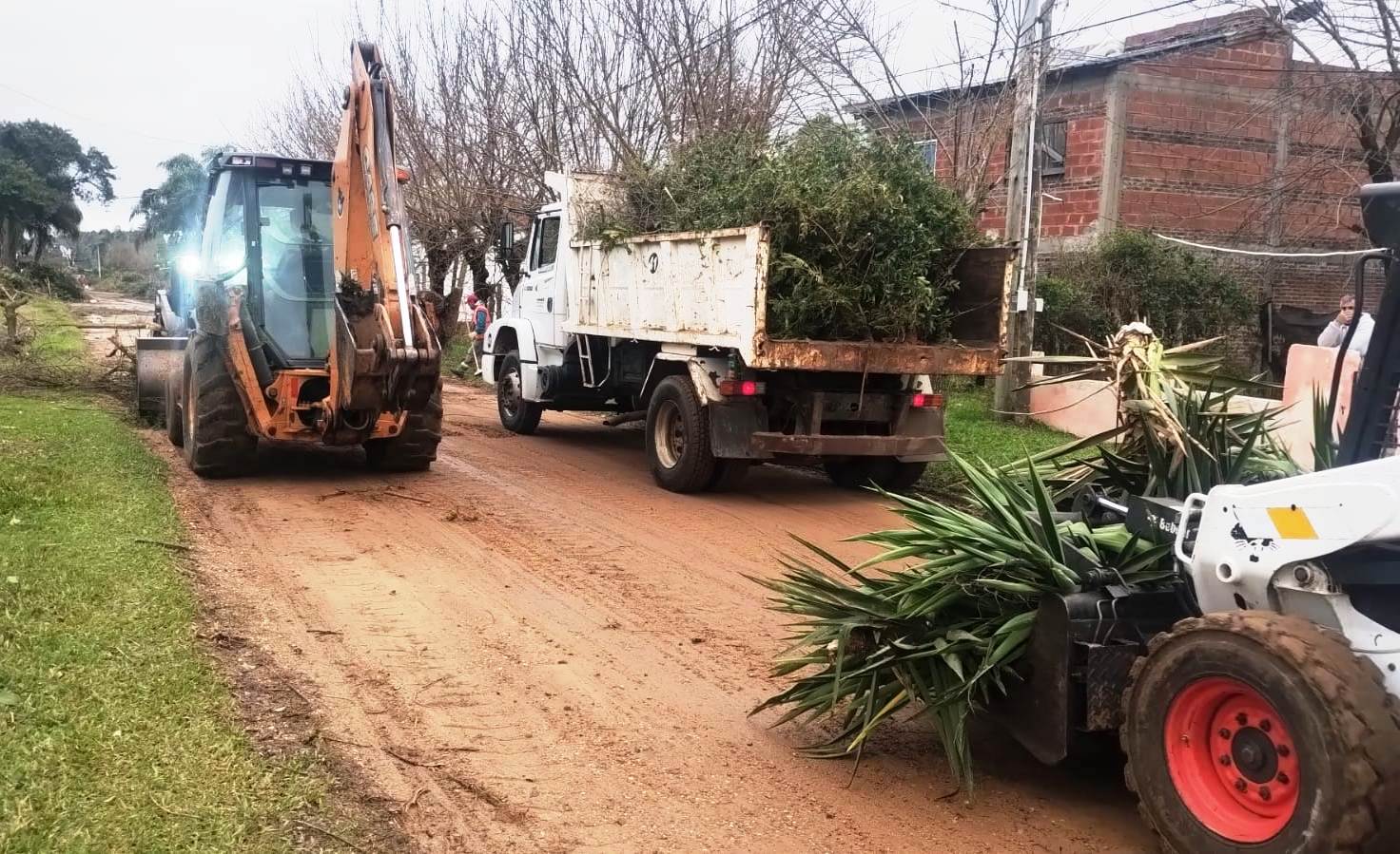 El Municipio sigue con las tareas de despeje de la vía pública y asistencia a damnificados por el temporal