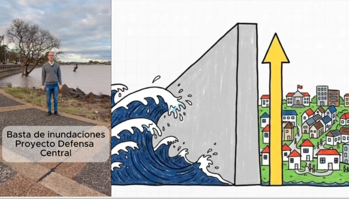 Impulsan retomar el proyecto de la defensa central para proteger la Costanera y barrios de Concordia