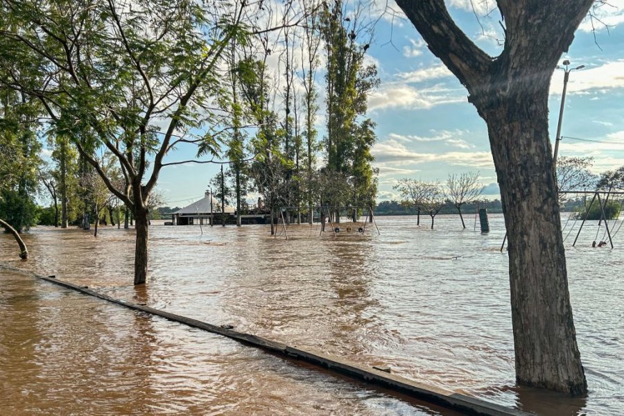 Preocupación en Corrientes por la crecida del Rio Uruguay en Paso de Los Libres