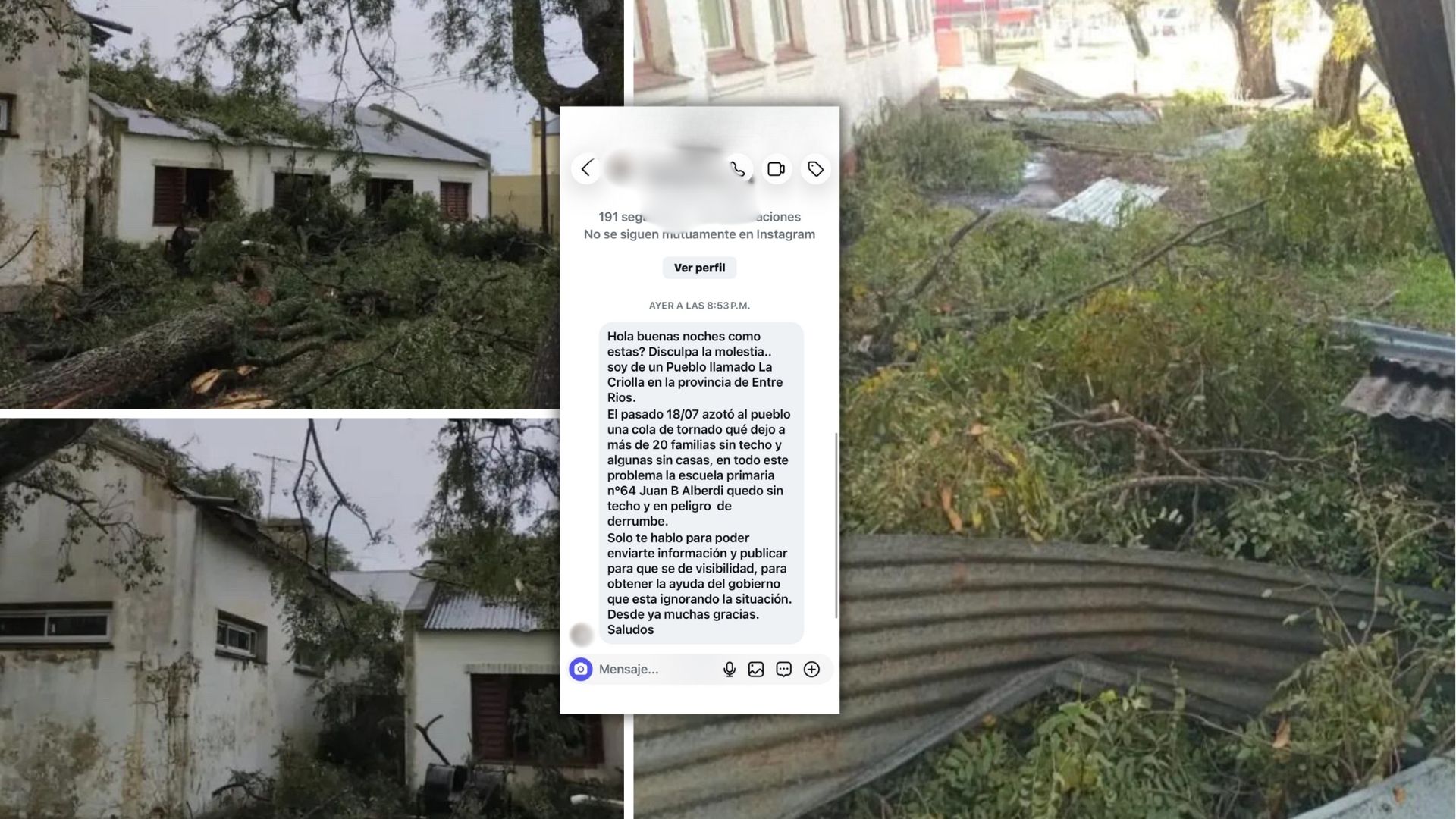 Solicitud de vecino N° 126: solicitan una solución para el edificio de la Escuela Nº 64 de La Criolla tras el temporal