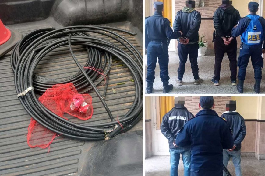 Cuatro detenidos tras ser sorprendidos robando cableado frente al Parque Industrial