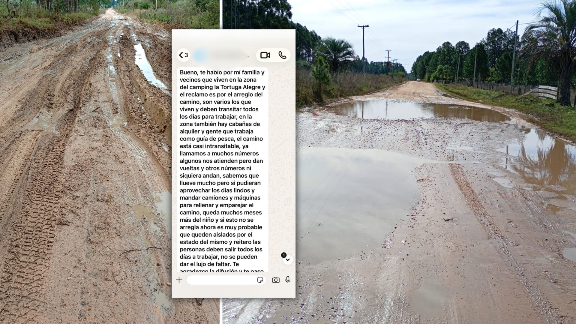 Solicitud de vecino N° 135: pozos de 60 cm en el camino de La Tortuga Alegre