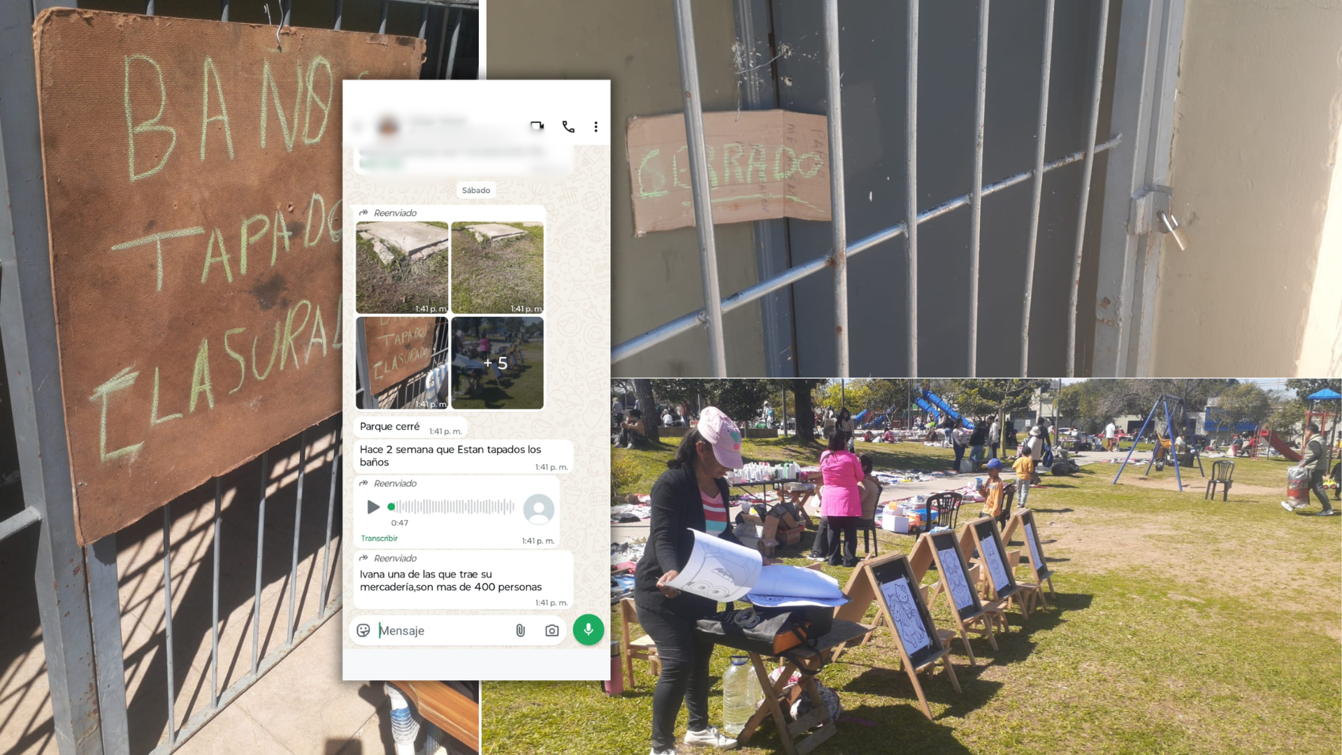 Solicitud de vecino N° 145: “Están hace dos semanas los baños tapados” preocupación de feriantes en el Parque Ferré