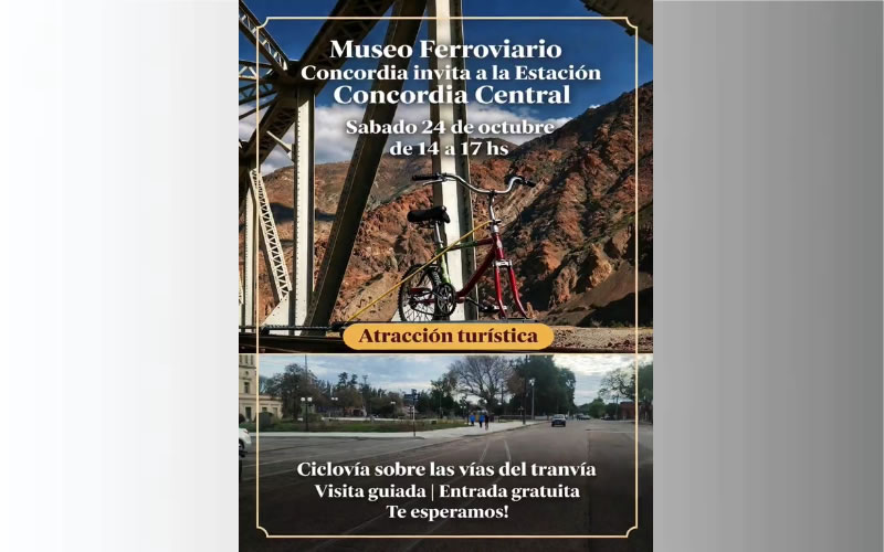 Una ciclovía sobre las vías del tranvía, la nueva propuesta del Museo Ferroviario de Concordia