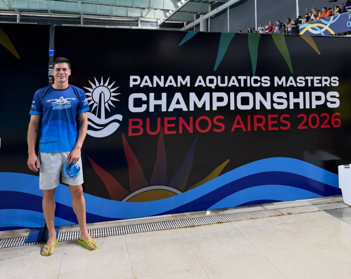 Nicolás Petelín logró cuatro medallas y un récord nacional en el PanAm Aquatics Masters de natación
